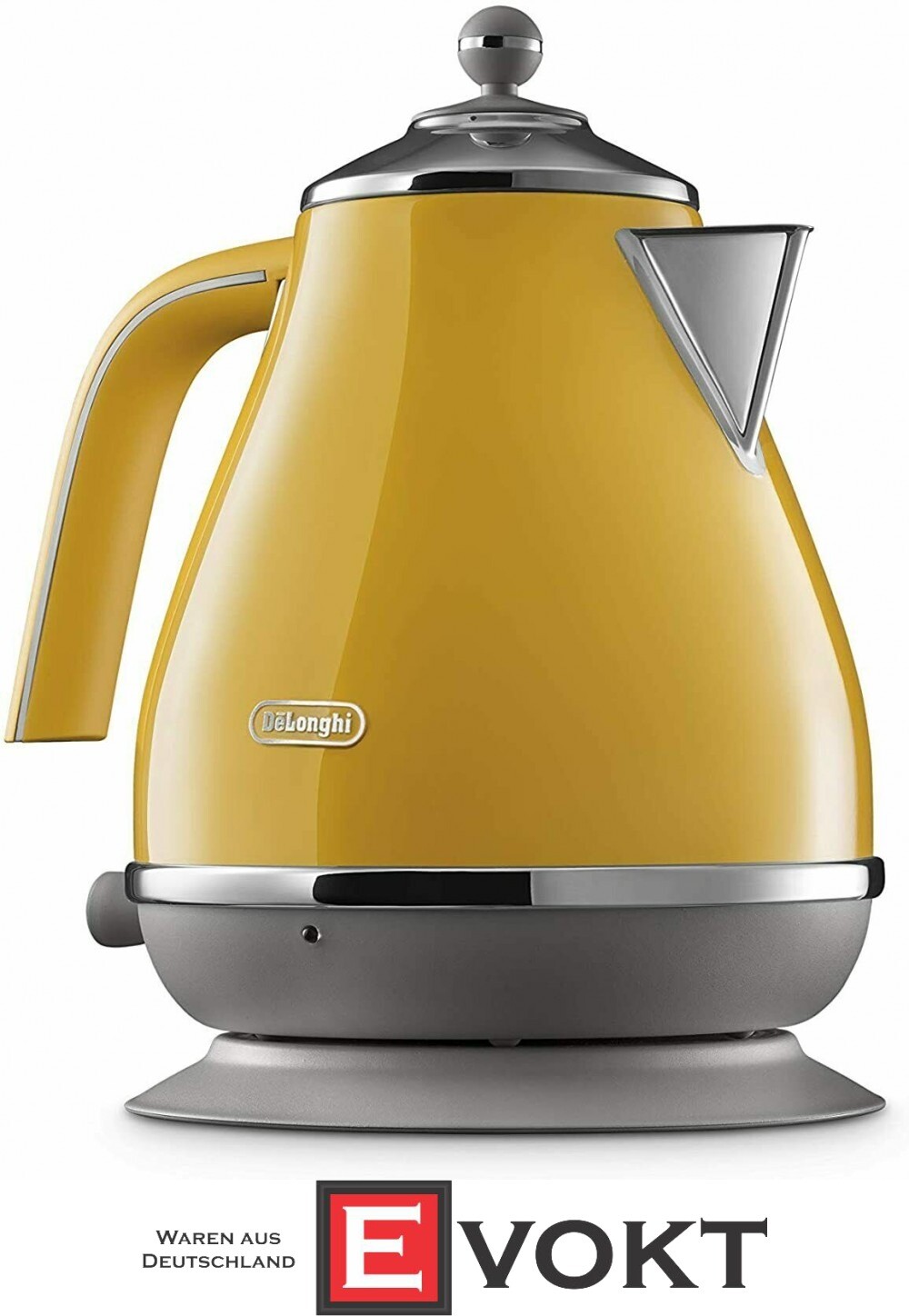 DeLonghi Icona Vintage KBOC 2001 Electric Water Tea Kettle Yellow Retro