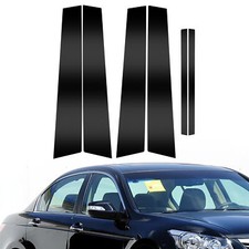 6x Black Window Pillar Post Door Trim Cover Set For 2008 2009-2012 Honda Accord