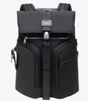 New TUMI ALPHA BRAVO Logistics Backpack Cowhide Men Black Zip Nylon 932759