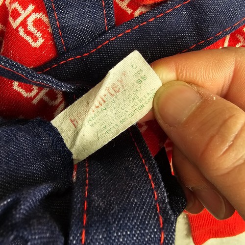 Vintage Baby Overalls Outfit Boys 6 Months Jumper USA 70s Sport Blue Red Retro - Picture 9 of 9