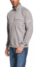 New ARIAT Men's 2XL XXL FR Rev Silver Fox Heather 1/4 Zip Pullover Cat 2