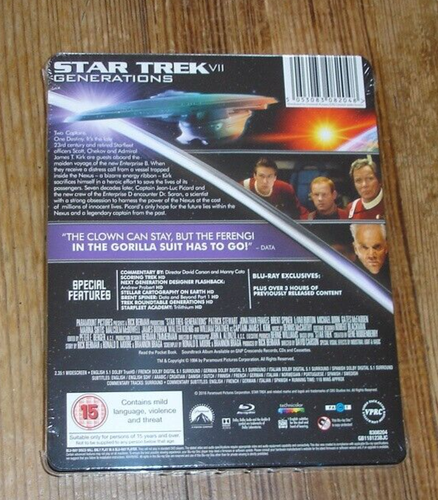 Star Trek Generations UK Blu-ray Limited Edition Steelbook - 50th Anniversary - Picture 2 of 6