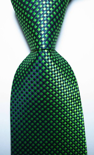 New Checks Classic JACQUARD WOVEN 100% Silk Men's Tie Necktie - Picture 48 of 56
