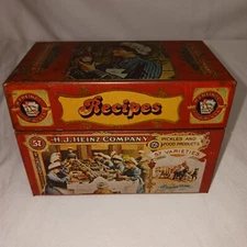 Vintage HJ Heinz Co Recipe Box Turn of Century Advertising Design Kitchen Metal