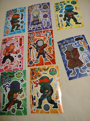 6 Make a Face, Aufkleberbögen, Teenage Mutant Ninja Turtles, unbenutzt