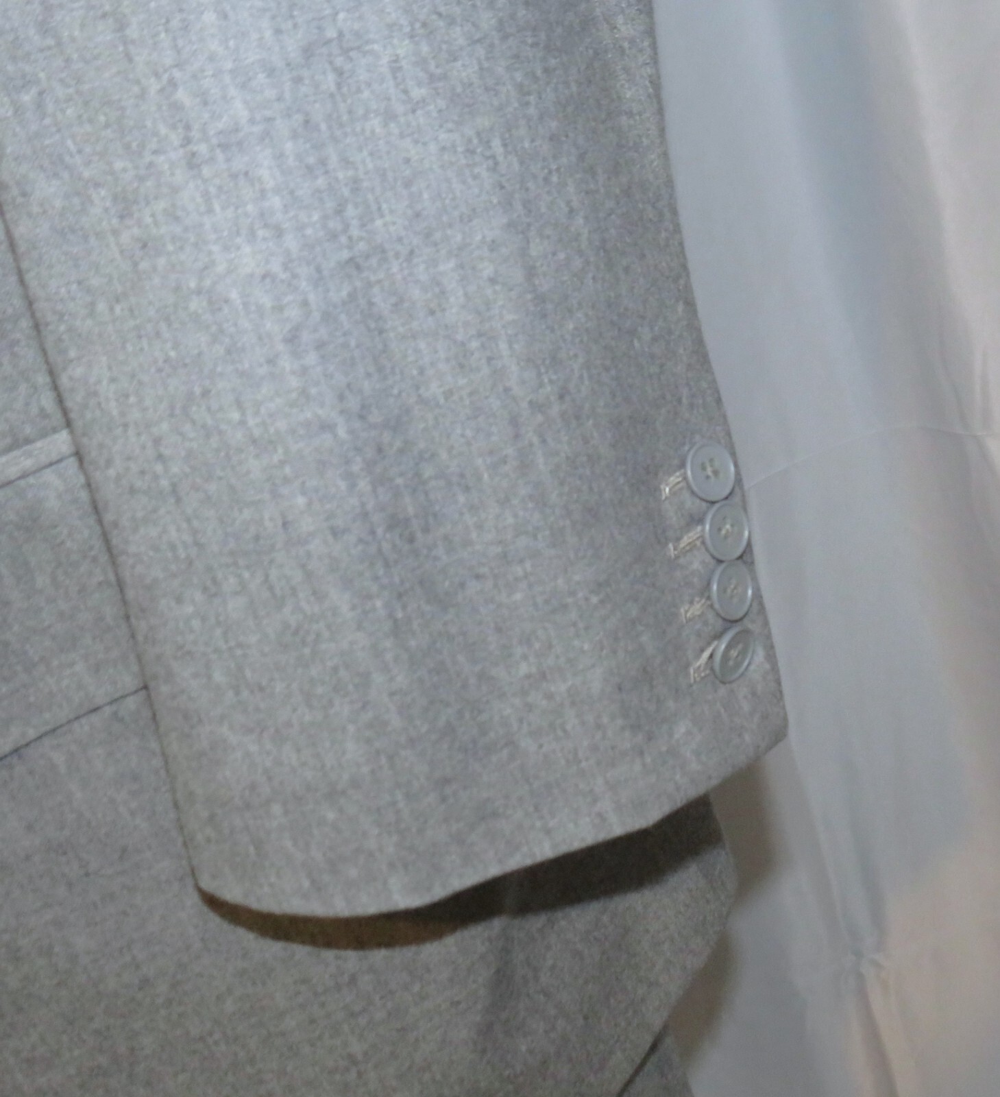 Alan Flusser Pale Gray Solid Flannel Bespoke Two … - image 10