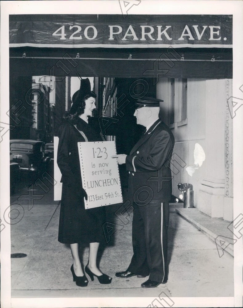 1947 New York Showgirl Nanette Fredricks is Also a Sandwich Girl Press Photo