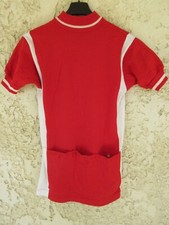 Maillot Cycliste Vintage EUROPE CYCLES - Laine Rouge - Années 70 - Taille 3