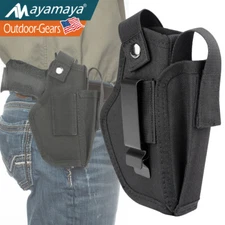Universal IWB OWB Tactical Gun Holster with Mag Pouch Concealed Carry Pistol
