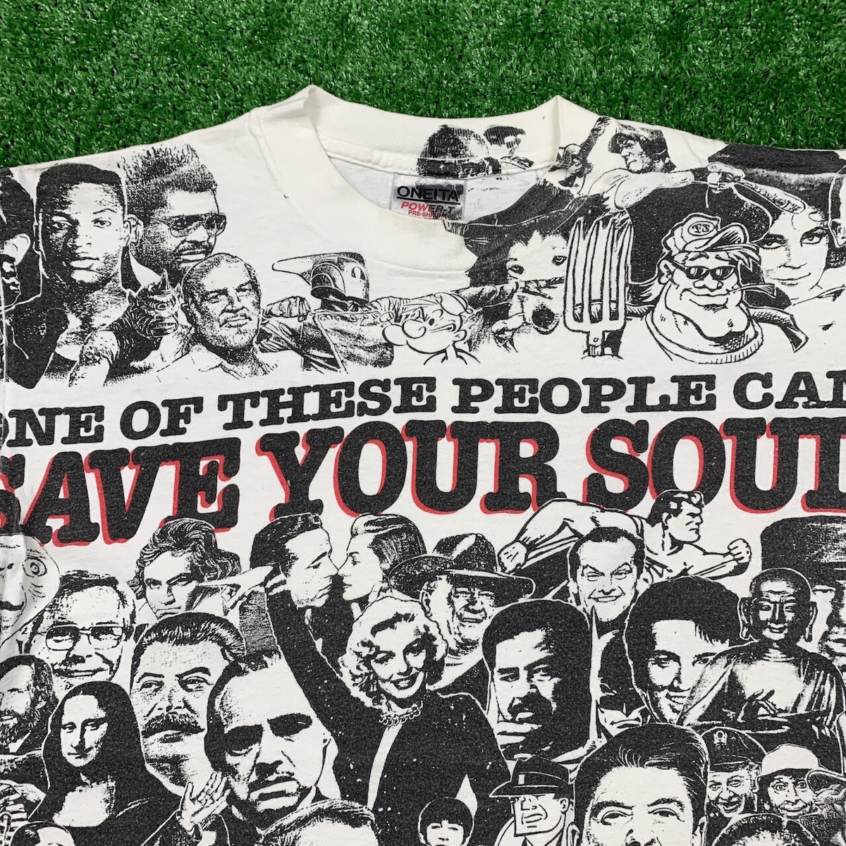 90s 偉人　SAVE YOUR SOUL tシャツ　only one 古着 90s USA製 「Save Your Soul」 × 「Only One」 キリスト