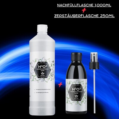 OPTI NATURE Wasserstoffperoxid 3,5% H2O2 (hexagonales Urwasser) 1.000ml + 250ml
