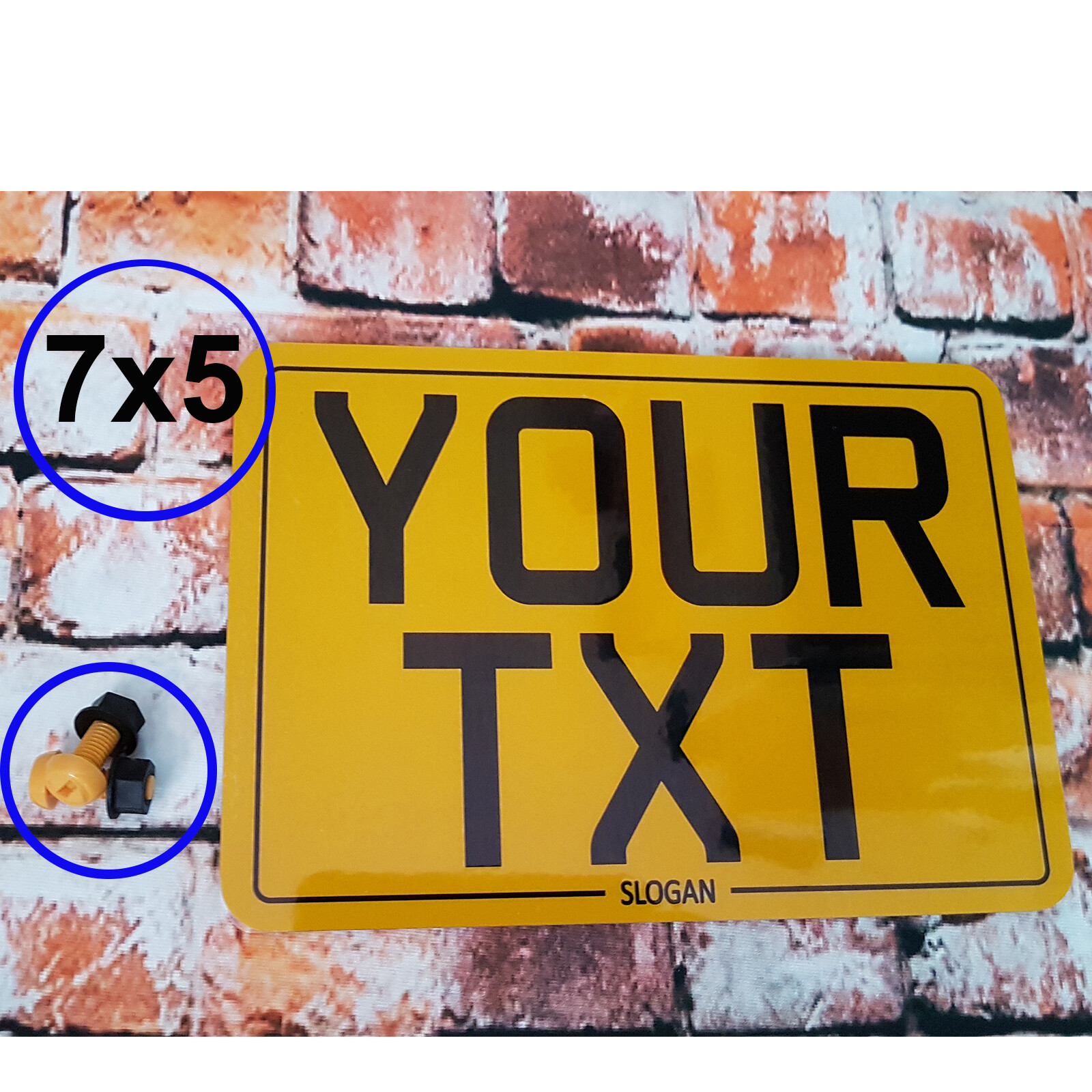 7x5 Novelty Motorcycle Motorbike Show Plate Number One *FIXINGS