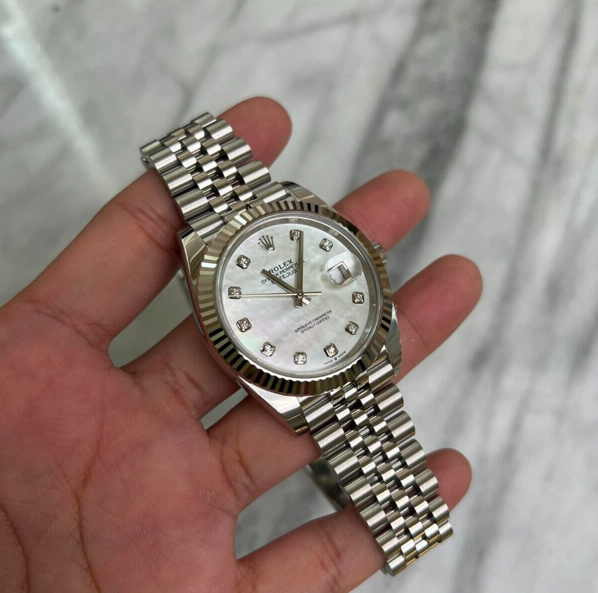 Rolex Datejust 41 126334 Stainless Steel Jubilee MOP Diamond Dial 2024 Full Set