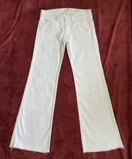 7 For All Mankind Dojo Jeans White Flare Wide Legs Women  s Size 27
