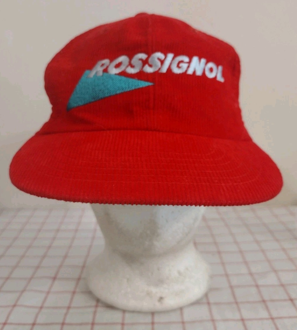 Vintage Rossignol Ski Cap Hat Red Mens Adjustable Embroidered | eBay