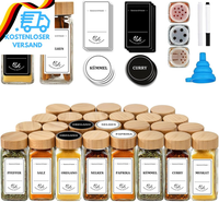 Danillous GewüRzgläSer Eckig – 24Er Set Mit Bambusdeckel, Etiketten In Schwarz &