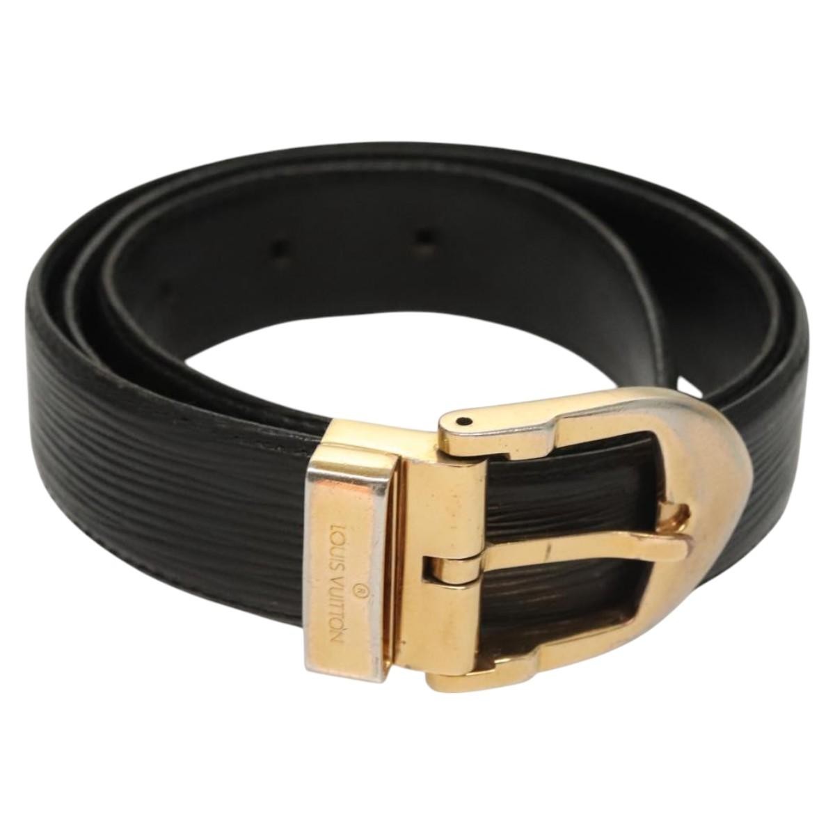 Louis Vuitton Ceinture Epi Leather Black Gold Authentic Louis Vuitton Black Epi Leather Ceinture Gold  main image 2