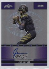 2016 Leaf US Army All-American Bowl Purple Prismatic 8/20 Jawon Pass Auto 0b2