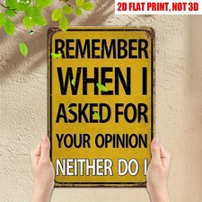 2D Humorous Satirical Metal Sign Outdoor Porch Garage Home Cafe Club Wall Decor