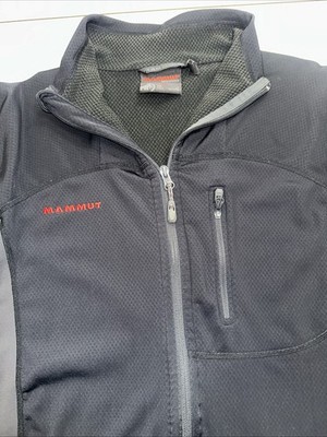 Mammut Black Jacket Mens Large Full Zip Polartec Softshell Outdoor Hiking Trail