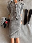 Vintage Barbie Career Girl Tweed Jacket Skirt Hat long Black Gloves #954 Mattel