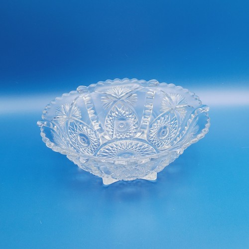 Antique EAPG Glass Footed Bowl Buttressed Sunburst Tarentum Pattern 321 FREESHIP