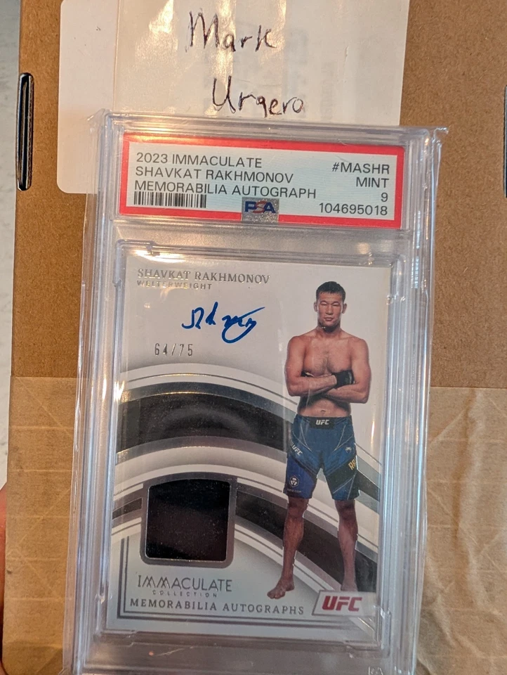 2023 PANINI IMMACULATE UFC MEMORABILIA AUTOGRAPHS #MASHR SHAVKAT RAKHMONOV PSA 9 - Image 2 of 4