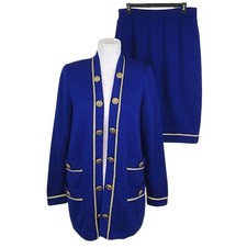 ST. JOHN Santana Knit 2 Pc Matching Skirt Jacket Set Women's Size Small - 10