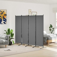 4 Panel Folding Room Divider, Freestanding Privacy Screen for Bedroom