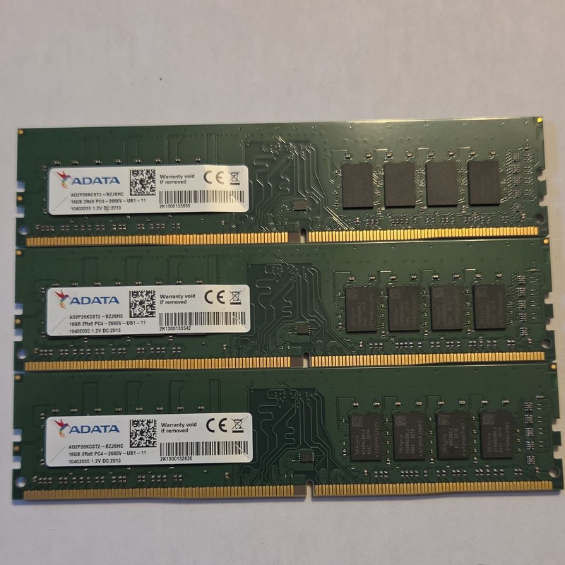 ADATA 48GB (3x16GB) DDR4 2666V RAM cards for sale!!!