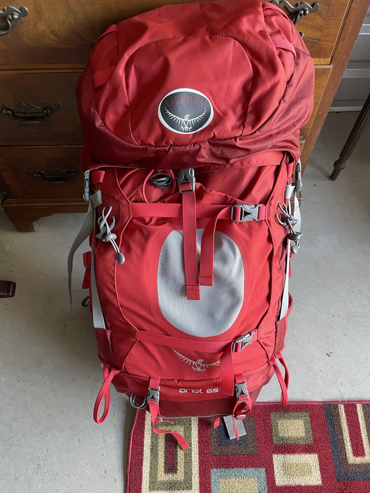 Osprey Ariel 65L Women's Hiking Backpack Vermillion Red Wate