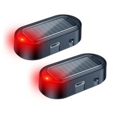 Car Solar Power Simulated Dummy Alarm, Anti-Theft LED Flashing 2pcs red 2pcs