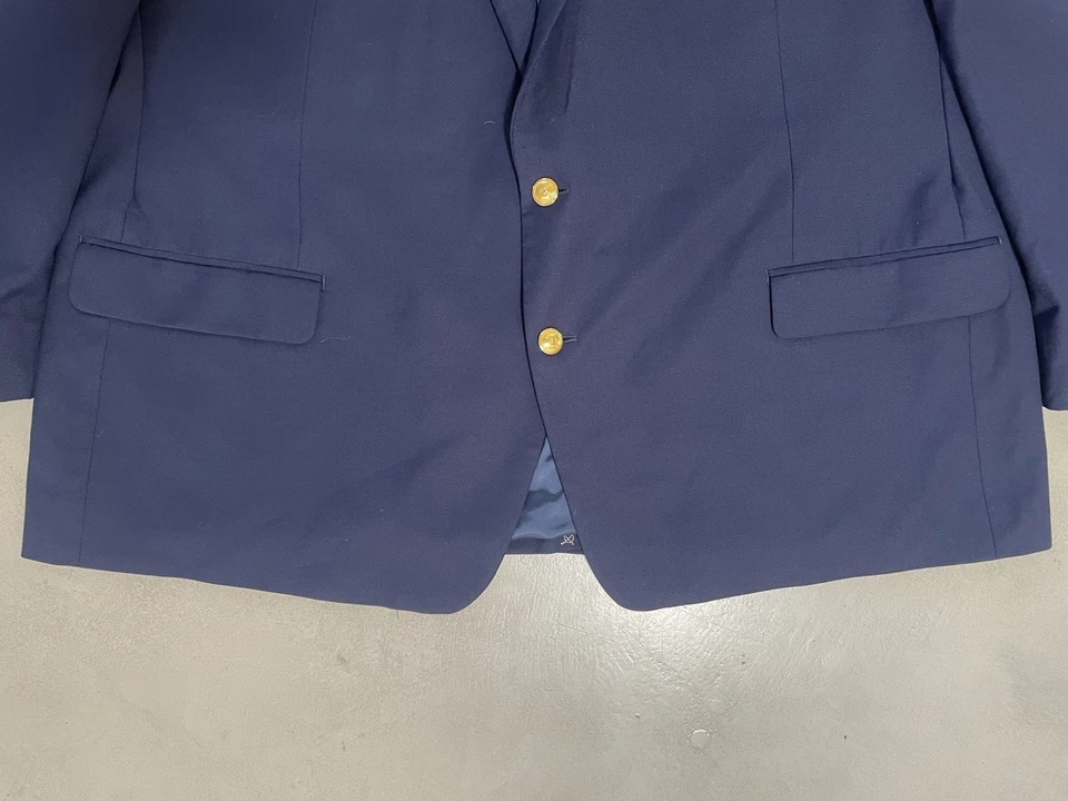 Lauren Ralph Lauren Navy Blue Blazer 56R Jacket Suit Coat Dress Gold Button EUC - Image 4 of 4