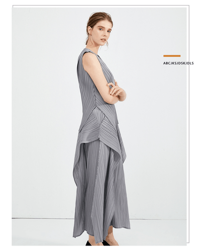 2025 Summer Women's Sleeve Top New Casual Wide Leg Pants Irregular Fashion Sets - Imagen 19 de 35