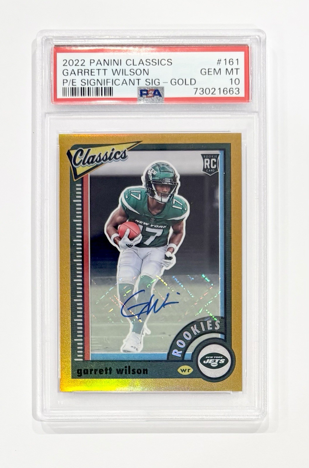 Garrett Wilson Panini Classics #161 Premium Edition Significant Signature Gold