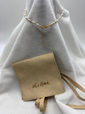 Set & Stones Faux Pearl and Gold Tone Anklet - New