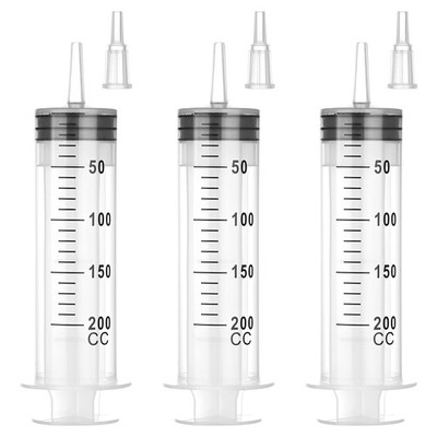 200 ml Large Syringe for Liquids, Syringe Without Needle, for Thick Liquids, ...