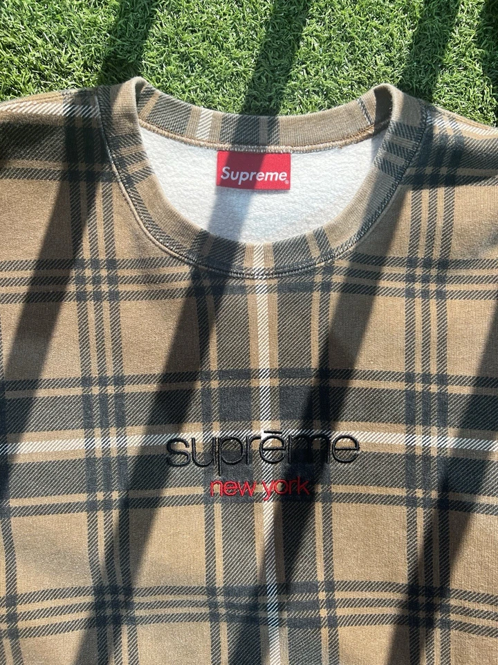SUPREME SS21 MARRÓN CUADROS CUELLO REDONDO - Talla XL Foto 3 de 4