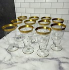 Glastonbury-Lotus Minton Gold Band Footed Tumblers Set of 11 Vintage Mid-Century — photo 2