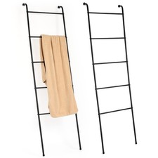 Metal Blanket Ladder Set of 2 Black Blanket Ladders for The Living Room Towel...