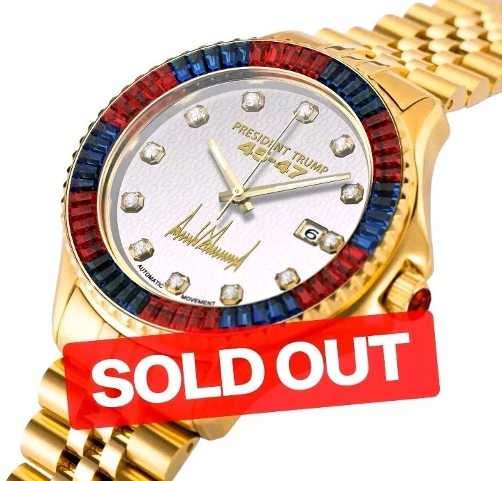 [Brand New] TRUMP 18K GOLD PLATED VICTORY JEWEL WATCH WHITE 500 NUMBERED LIMITED - Image 3 of 4