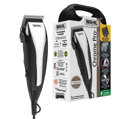 Chrome Pro, Corded Hair Clipper Kit for Men or Women, Black/Chrome
