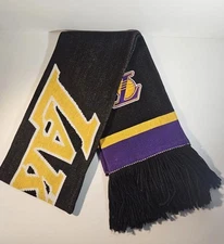 Los Angeles Lakers Black and Gold Scarf Made by Mitchell and Ness