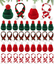 Mini Knit Hat Christmas Scarf Set Mini Santa Hats for Crafts Christmas Decoratio