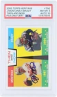 Joe Montana & Tom Brady Signed 2005 Topps Heritage Then & Now #TN2 PSA 8/10 Card