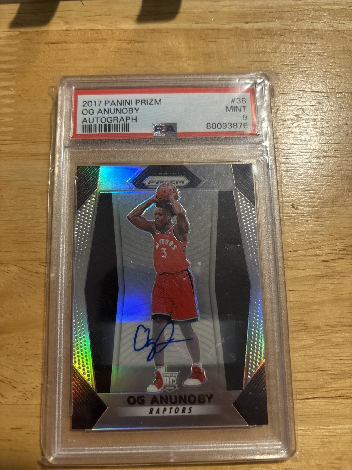 2017 Panini Prizm OG Anunoby #38 Rookie RC Auto Silver PSA 9 Raptors Knicks