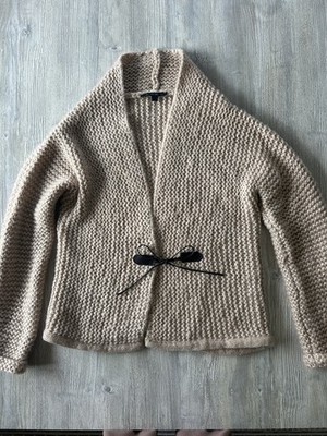Katherine Barclay Montréal Open Knit Mohair Blend Cardigan Sweater Grandma XL