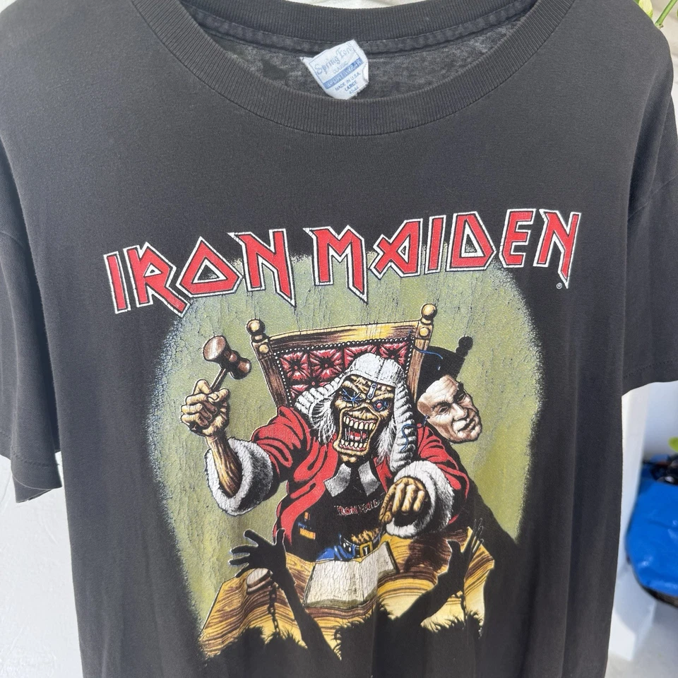 Camiseta De Colección Iron Maiden 1990 Deaf Sentence Band Tour Grande Hecha en EE. UU. Años 90 Foto 3 de 4