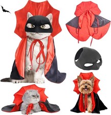 Cat Halloween Costume, Vampire Bat Wings Cape for Pets, Bat Cat Avenger Mask