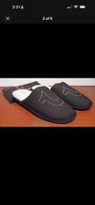 True Religion Men's Slippers, Small 7-8, Black with Horseshoe Logo Brand New